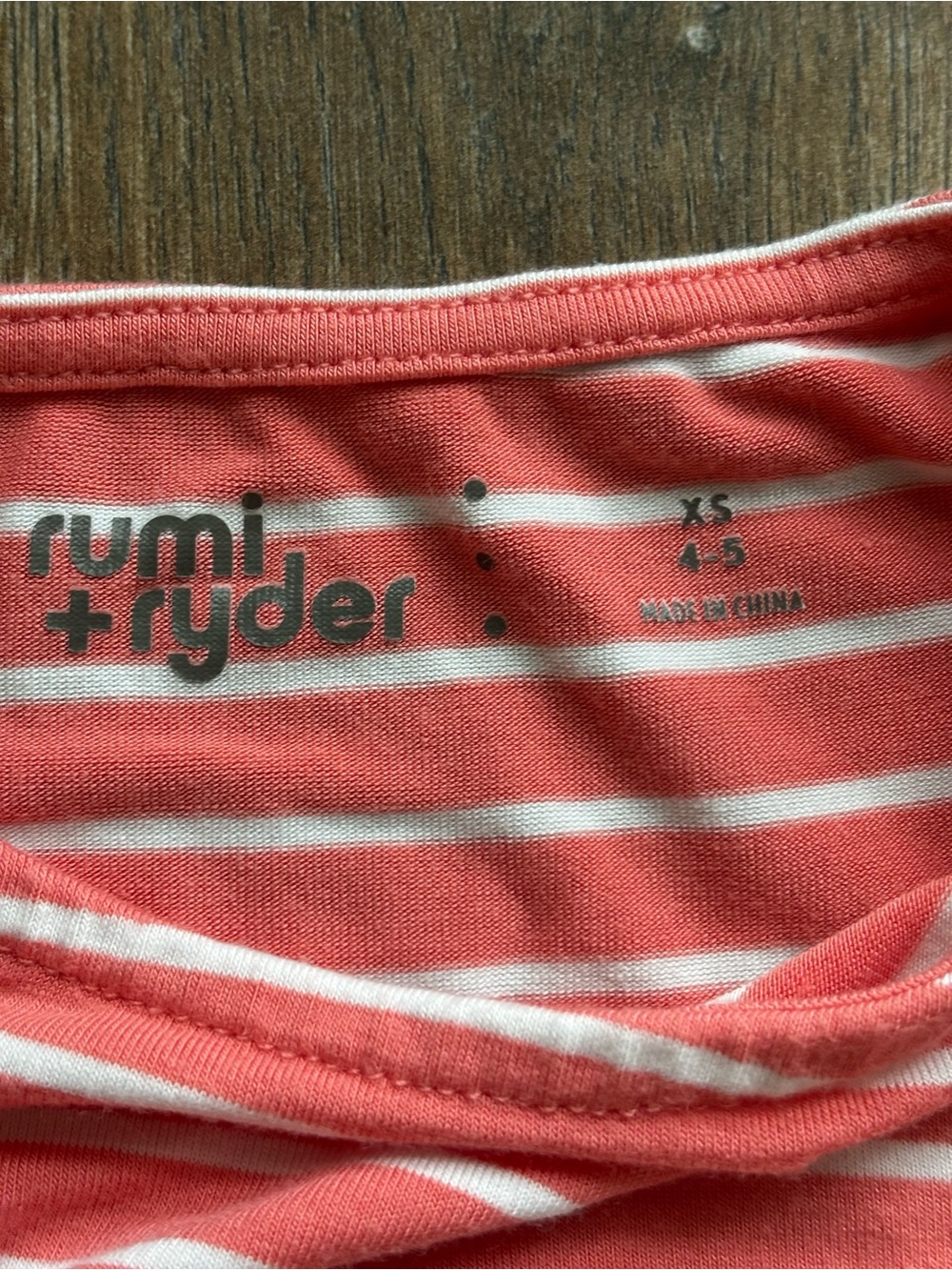 Rumi+Ryder Coral Striped Short-Sleeve Tee with Side Tie Sz XS (4/5) - Picture 4 of 6